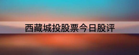 西藏城投股票今日股评（西藏城投跌4.65%报19.91元 换手5.21%）-1