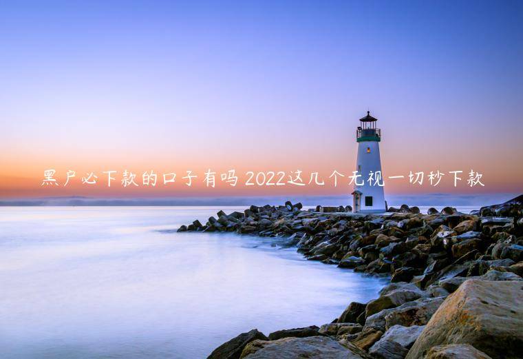 黑户必下款的口子有吗 2022这几个无视一切秒下款