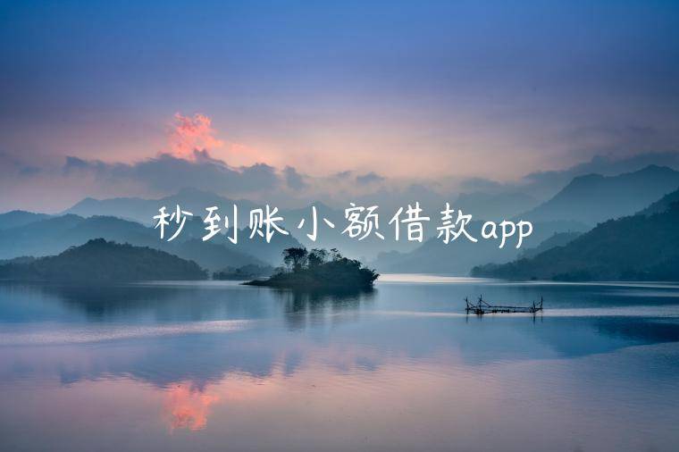 秒到账小额借款app