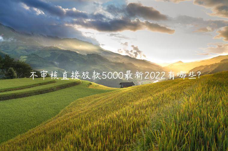 不审核直接放款5000最新2022有哪些?