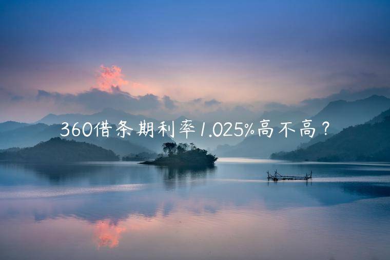 360借条期利率1.025%高不高？