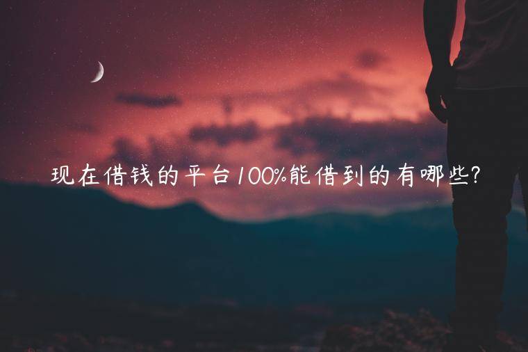 现在借钱的平台100%能借到的有哪些?