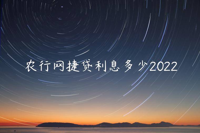 农行网捷贷利息多少2022