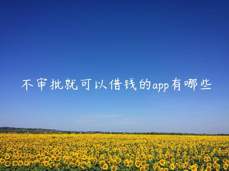 不审批就可以借钱的app有哪些