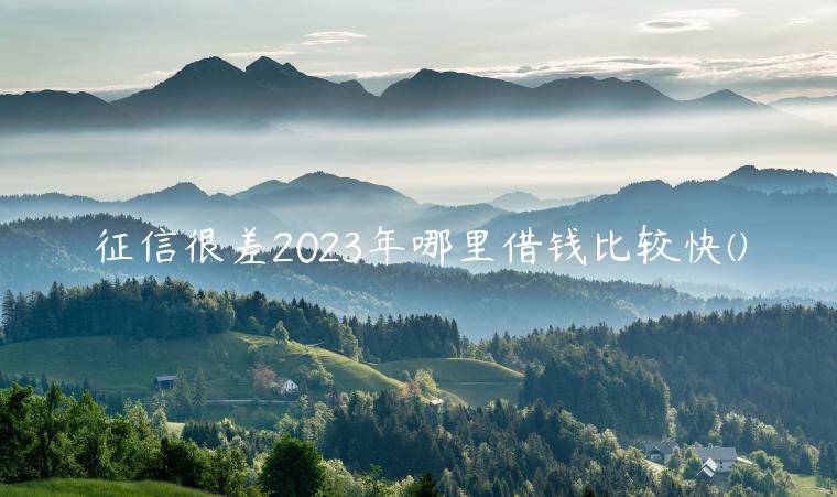 征信很差2023年哪里借钱比较快(精选盘点了几个征信不好也能借的网贷)