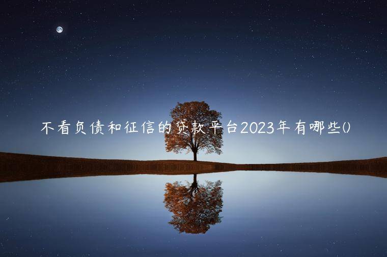 不看负债和征信的贷款平台2023年有哪些(分享五家负债率高征信不好还能借款的平台)