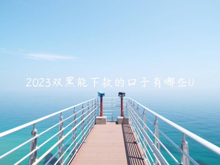 2023双黑能下款的口子有哪些(全网盘点5个最新双黑必下款的网贷口子)