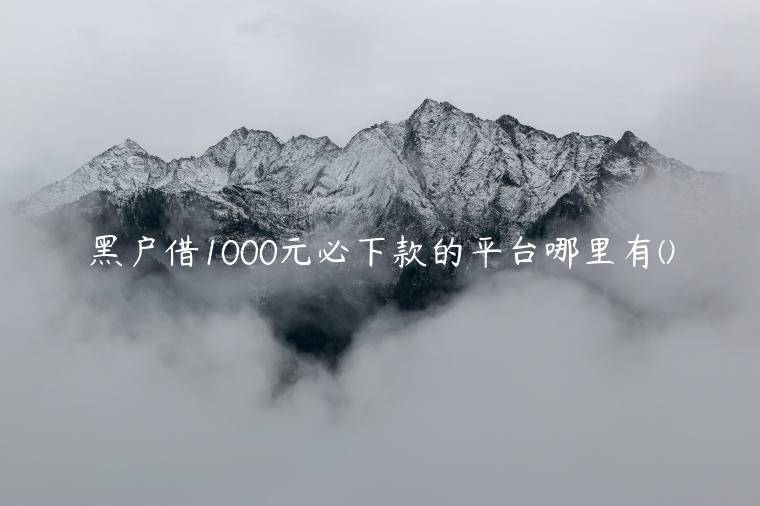 黑户借1000元必下款的平台哪里有(独家盘点分享5个1000元无视一切必下款的口子)