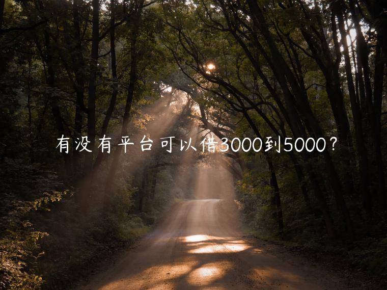 有没有平台可以借3000到5000？