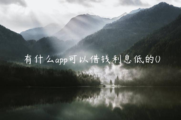 有什么app可以借钱利息低的(独家盘点网贷款平台哪一个好借钱)