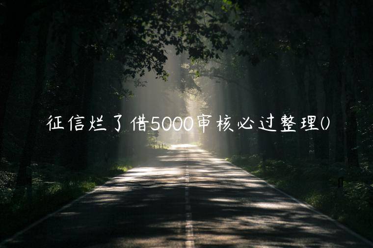 征信烂了借5000审核必过整理(哪些是征信不好借5000直接下款的平台)