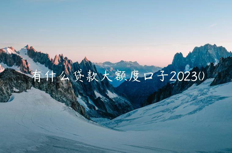 有什么贷款大额度口子2023(盘点一下大额贷款平台哪个好下款)