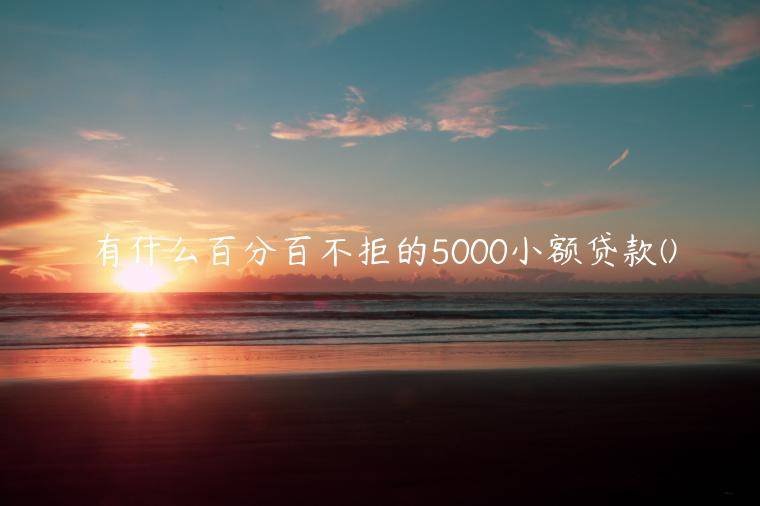 有什么百分百不拒的5000小额贷款(精选盘点几个能贷款5000左右的小额贷款)