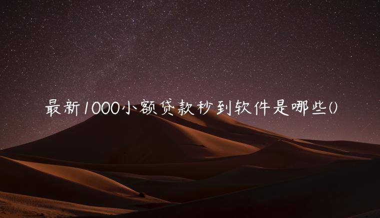 最新1000小额贷款秒到软件是哪些(独家分享秒过1000的小贷app)