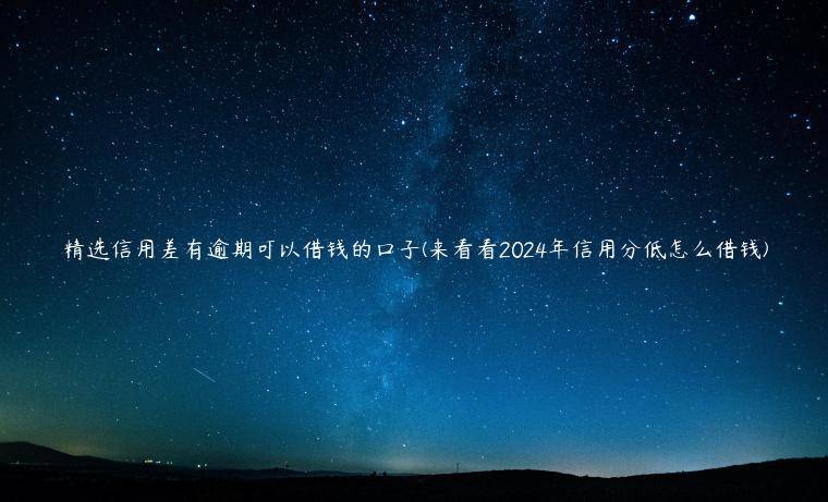 精选信用差有逾期可以借钱的口子(来看看2024年信用分低怎么借钱)