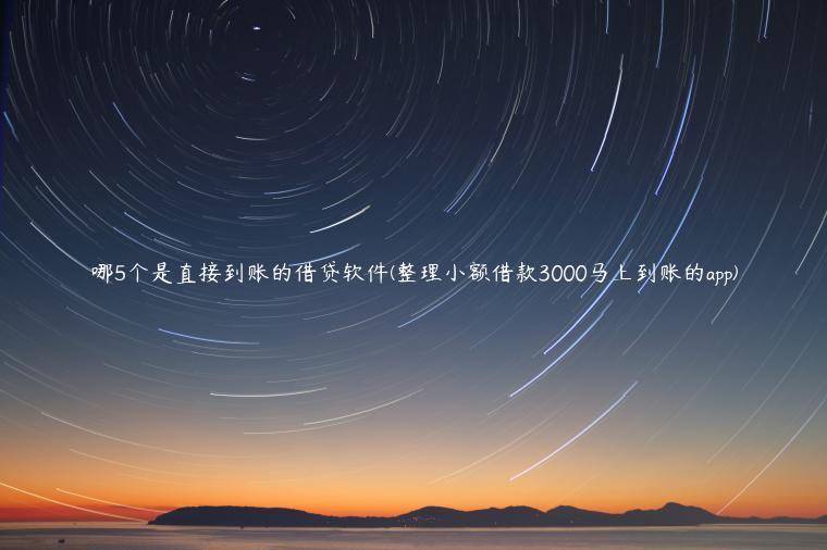 哪5个是直接到账的借贷软件(整理小额借款3000马上到账的app)